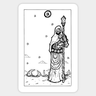 Black and White Tarot Hermit Sticker